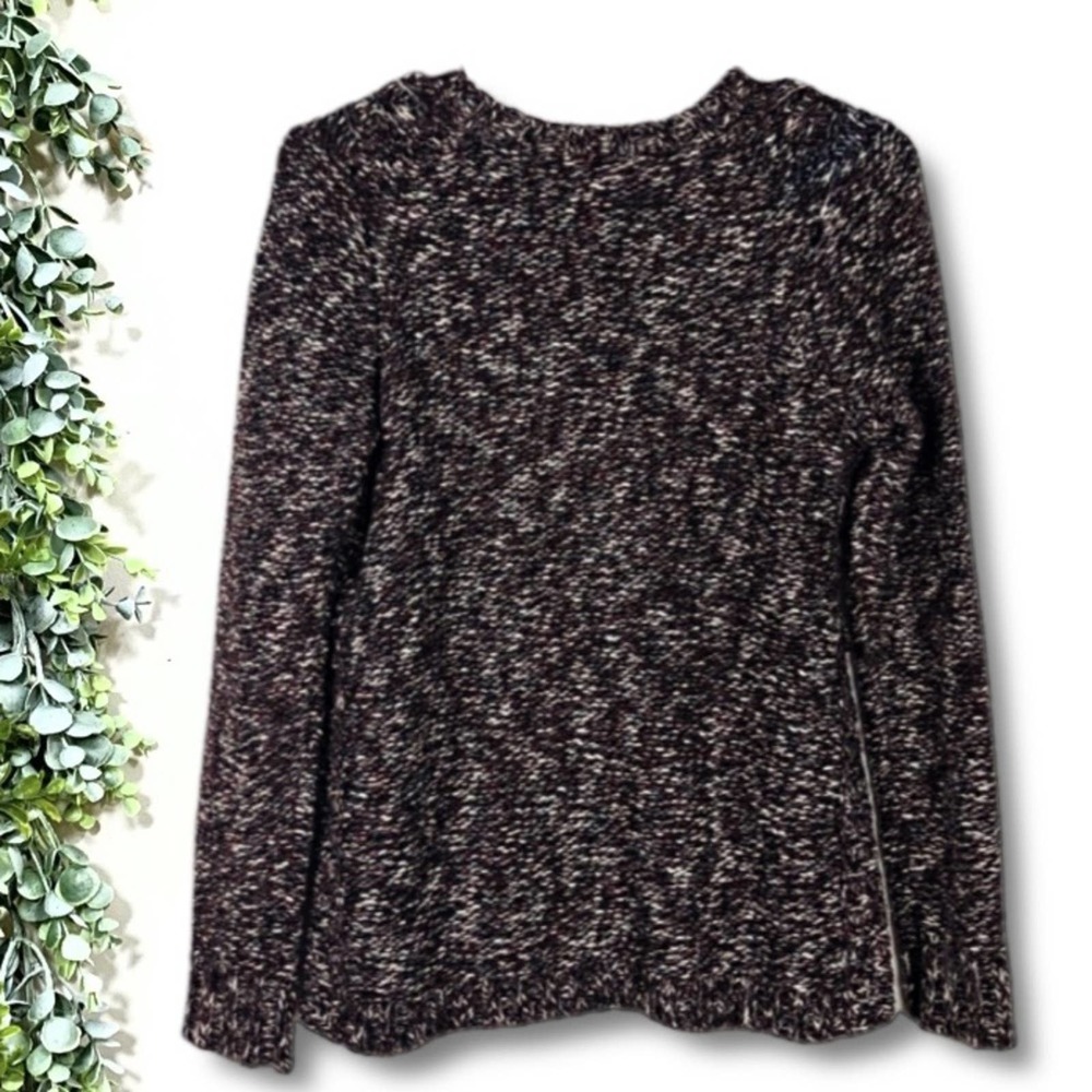 Madewell Firelight Marled Sweater XS Cozy Knit Pullover Burgundy Brown Crewneck - Picture 7 of 9